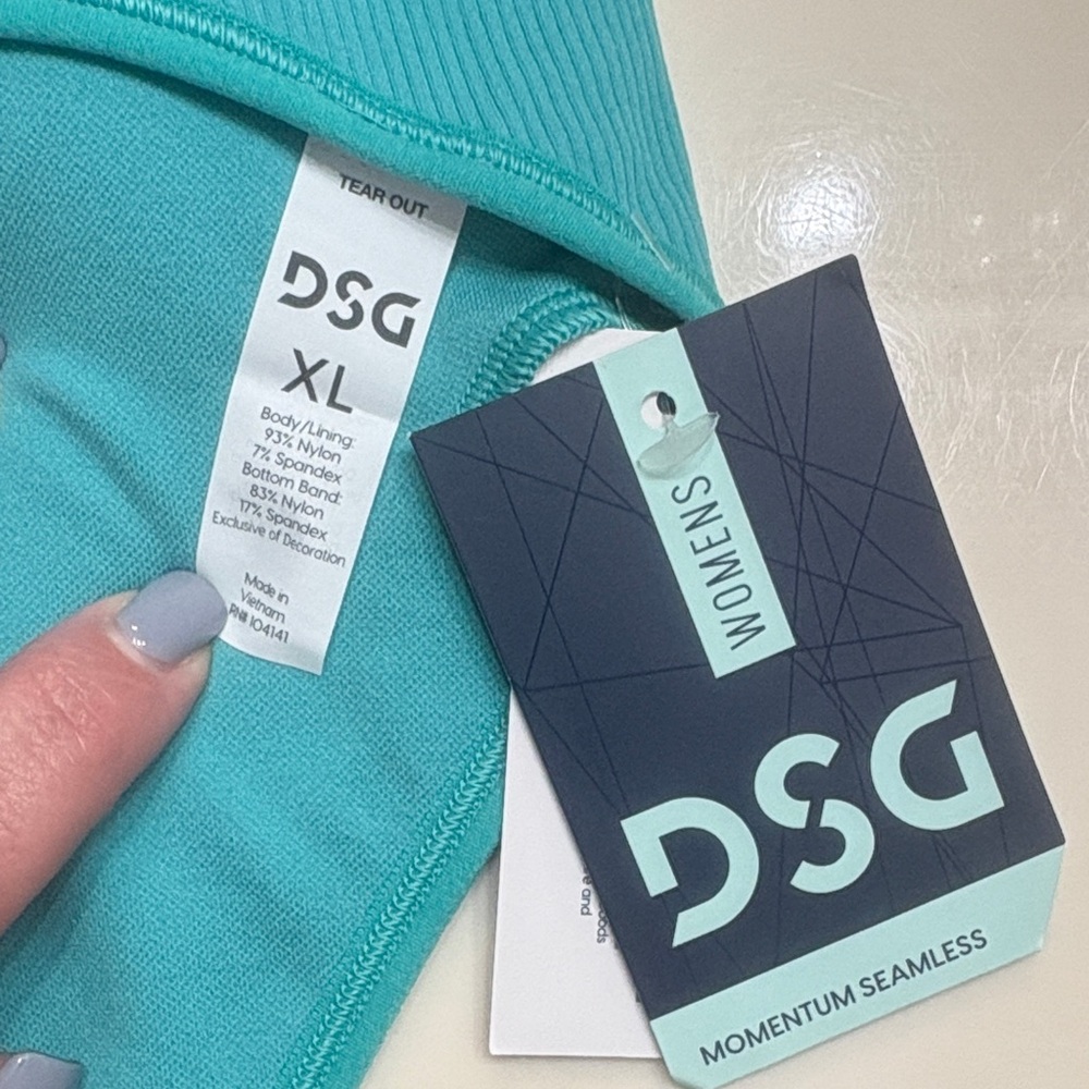 NWT DSG Teal Burst Seamless Ribbed Low Support Strappy Bra Women’s XL - Picture 4 of 5